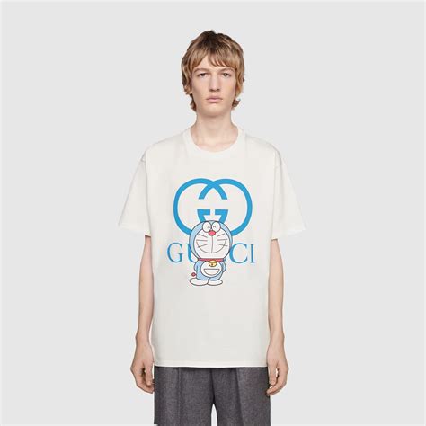 象牙色Doraemon x Gucci寬身T恤 